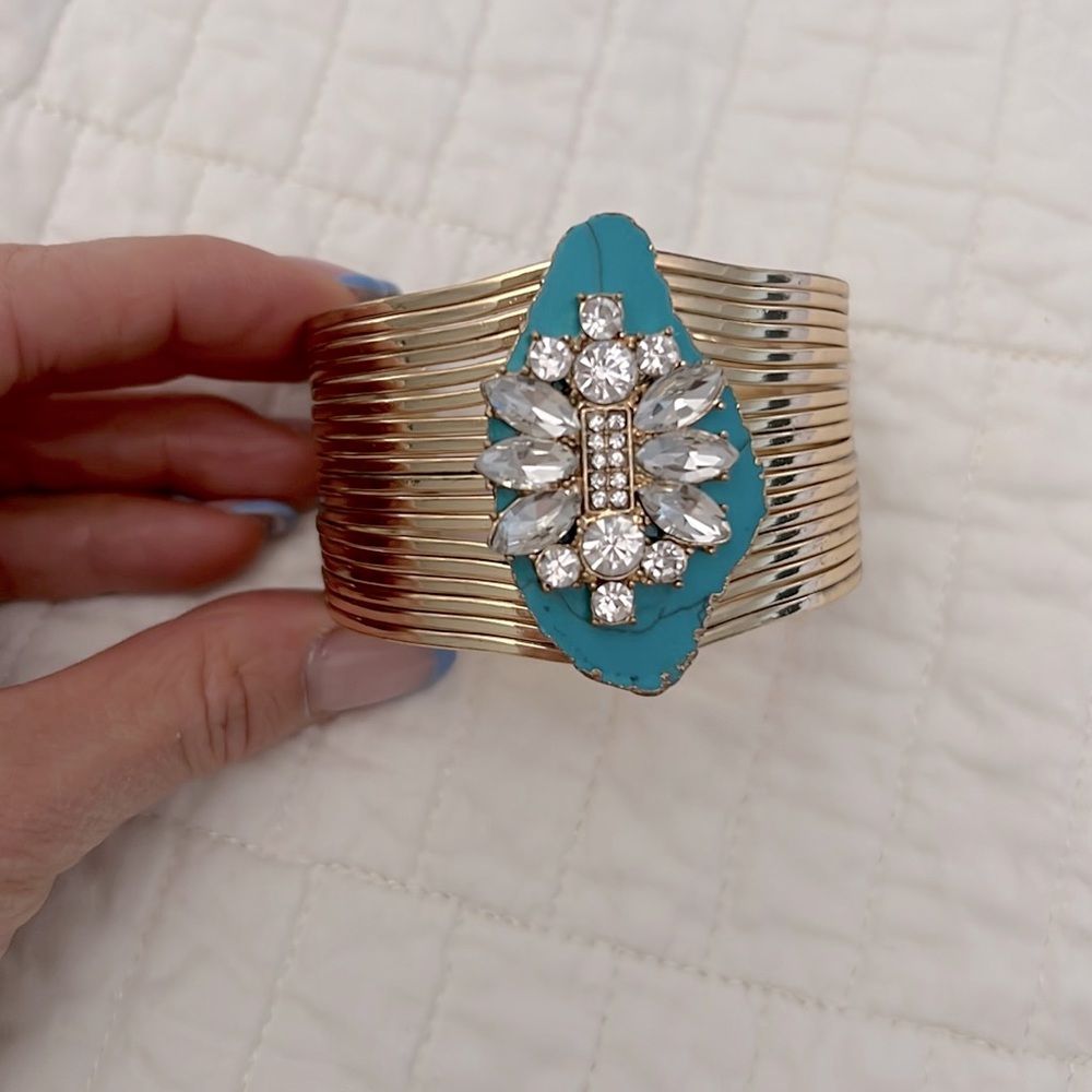 Bebe Wrist bracelet Cuff with center stones